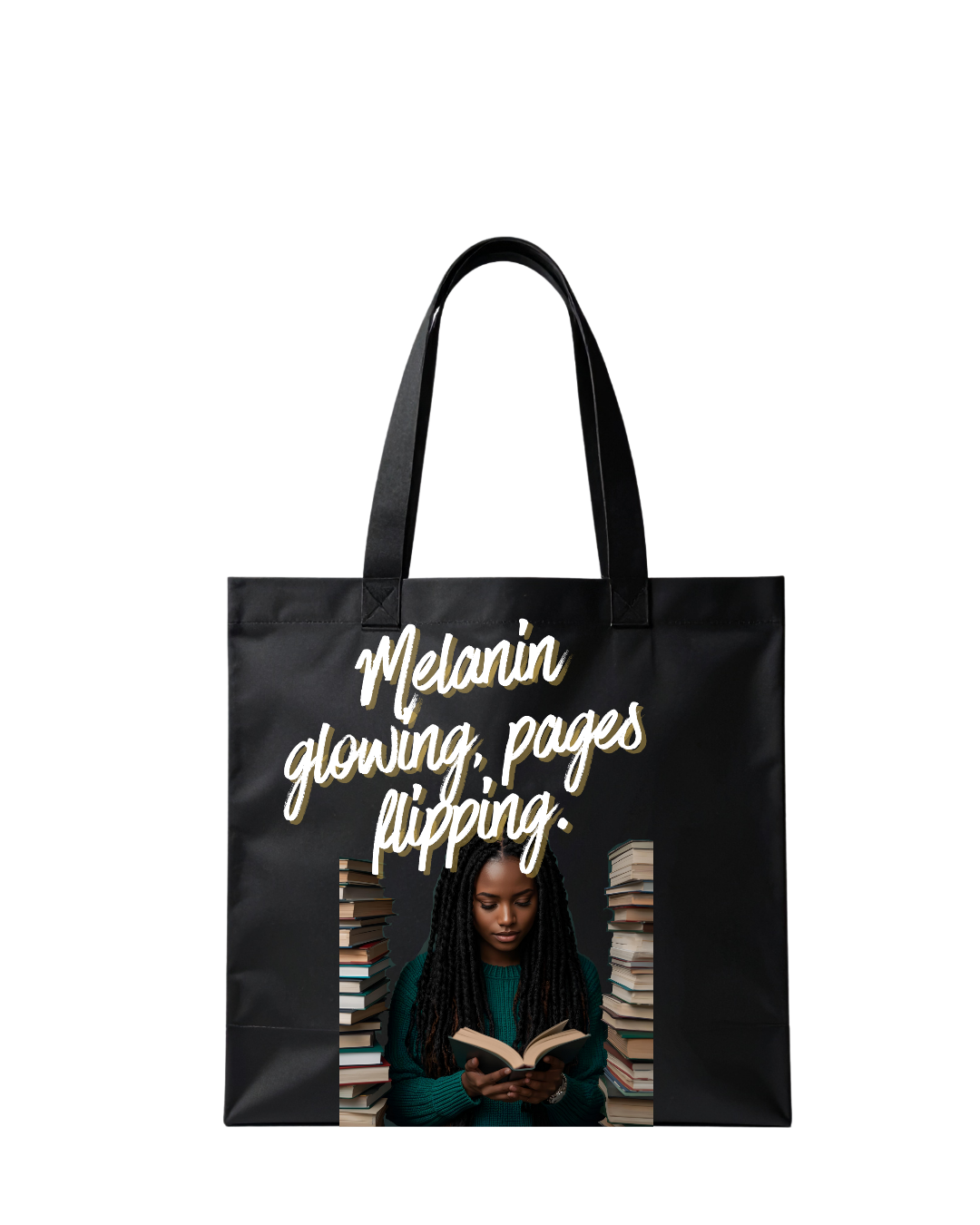 Melanin Glowing Black Tote Bag